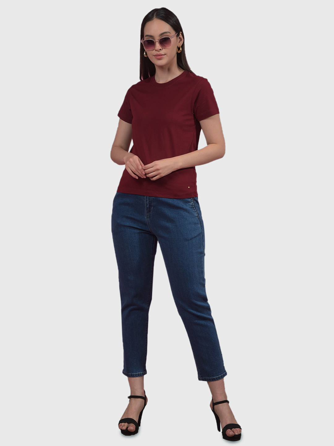 Numero Uno Women Solid Maroon T-Shirt